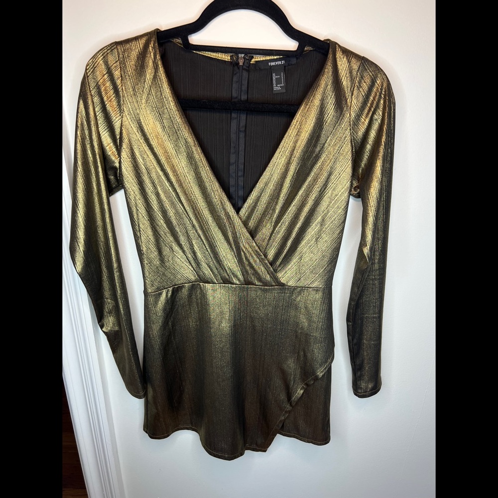 Forever 21 gold jumpsuit